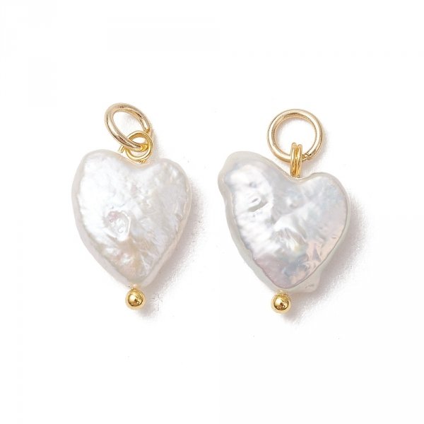 1221e Zawieszka perły naturalne barokowe serce