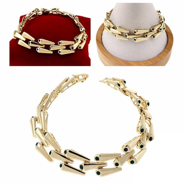 2073 Bransoletka elegancka złota 16+2+2cm pozłacana 14k Xuping cyrkonie