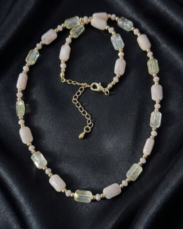 850 Złoty łańcuszek 40+5cm naszyjnik pozłacany 14k kryształki