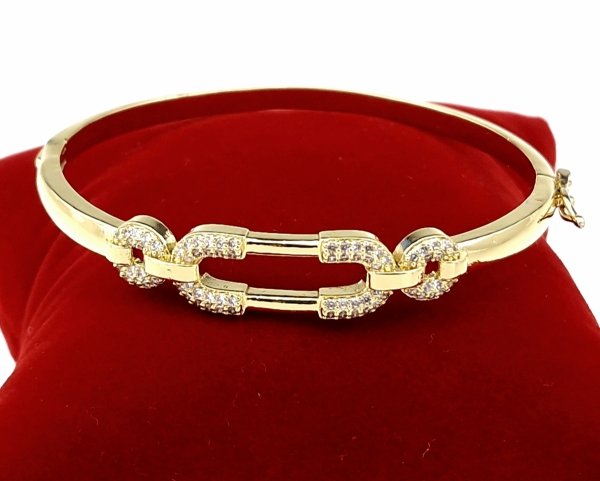 3940 Bransoletka złota elegancka 6cm pozłacana 14k bangla Xuping