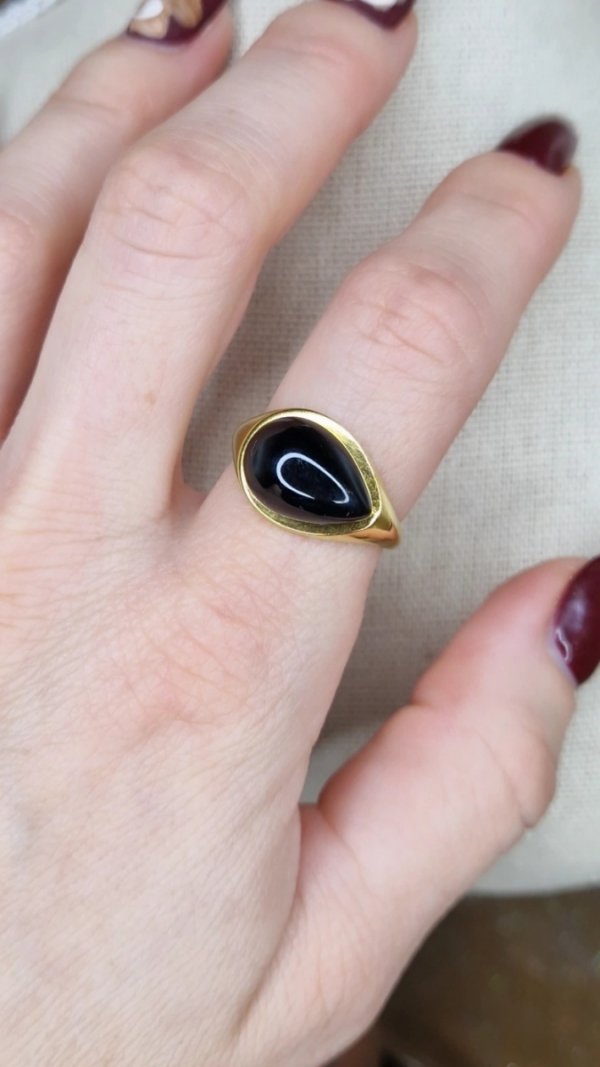 3722c Pierścionek złoty stal chirurgiczna 316L regulowany 