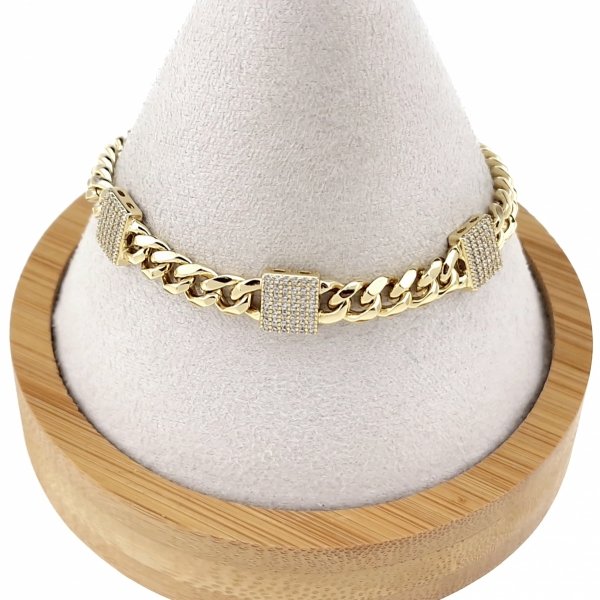 2845 Bransoletka elegancka złota 16+3cm pozłacana 14k Xuping cyrkonie