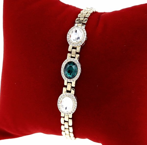 4790 Bransoletka elegancka złota 17+2cm pozłacana 14k Xuping Austrian Crystal