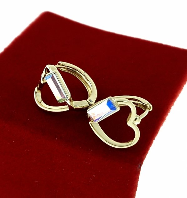 4180 Kolczyki złote pozłacane 14k wiszące Austrian Crystal