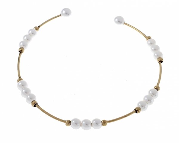 3510 Bransoletka złota 6cm stal chirurgiczna bangla 316L 