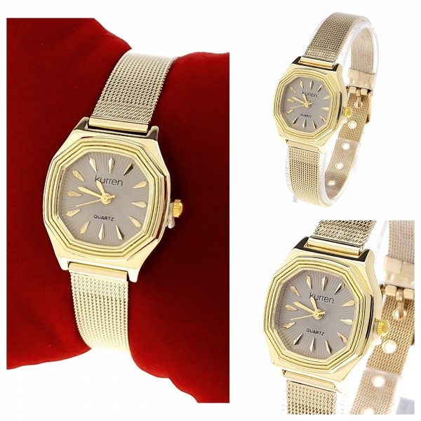 3031c Zegarek damski złoty stal chirurgiczna Kurren elegancki klasyk