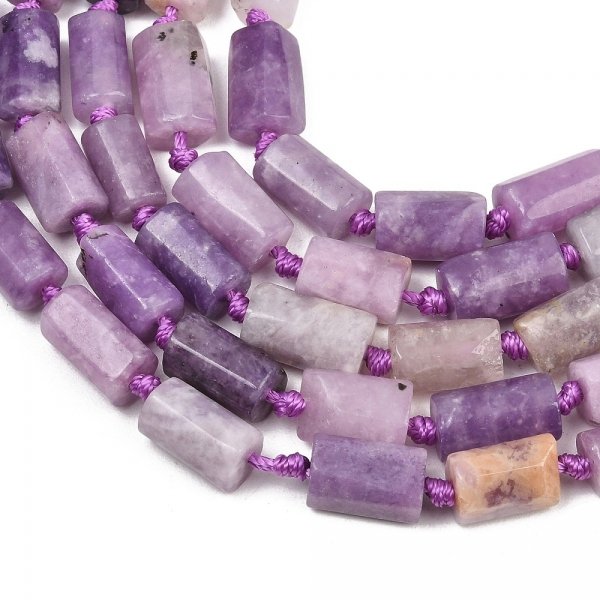 1830d Lepidolit fioletowy kamień naturalny 11~18x6~11mm, sznur 38cm