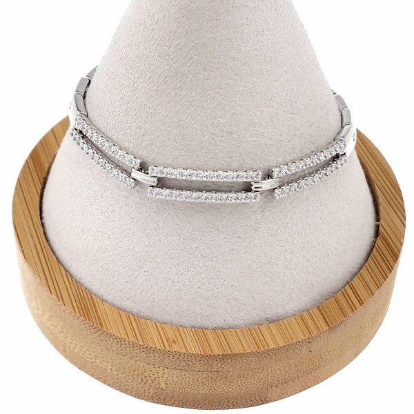 3174 Bransoletka srebrna pozłacana białym złotem 16,5+2cm Xuping 