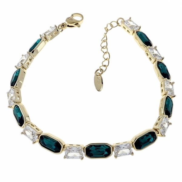 4227 Bransoletka elegancka złota 17+3cm pozłacana 14k Xuping Austrian Crystal