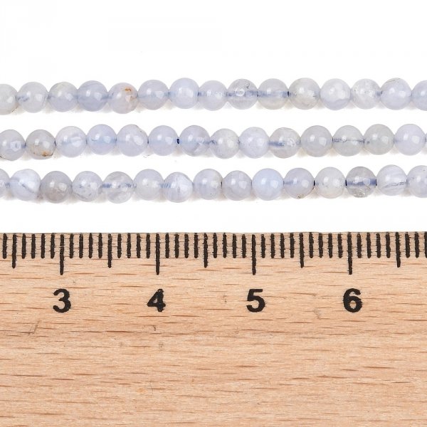 4057 Agat okrągły kamień naturalny 3,5mm pasmo 38cm