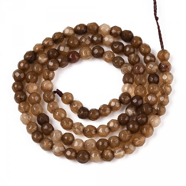 2321h Jadeit kamień naturalny fasetowany 4-4,5mm pasmo 37cm