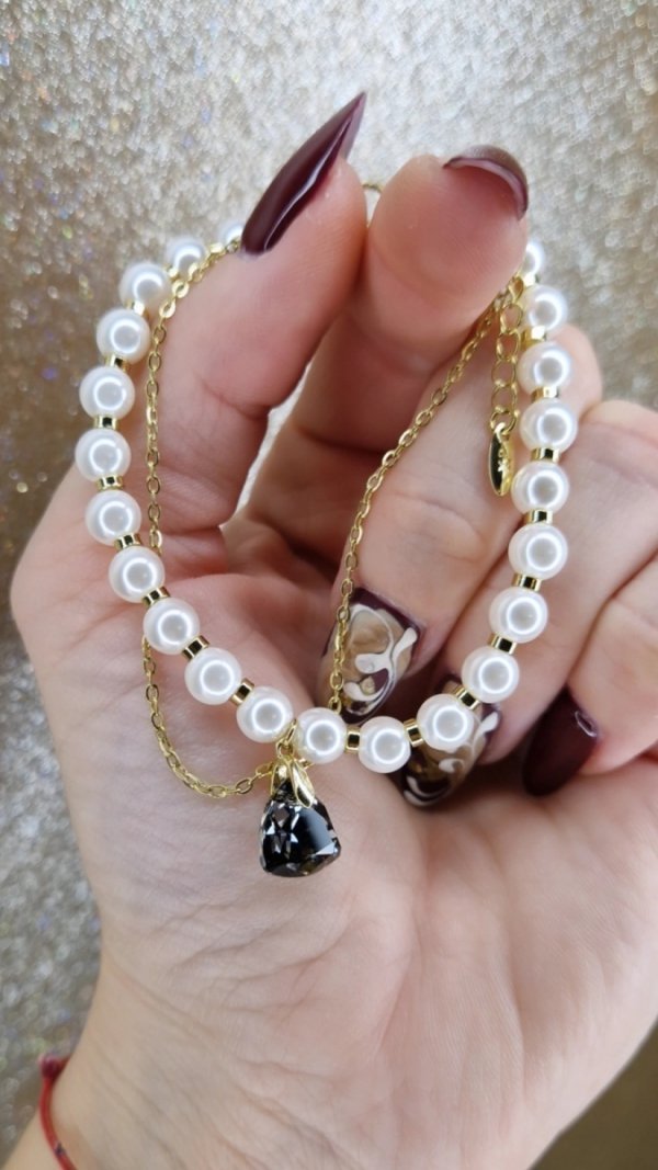 1668 Bransoletka elegancka złota 17+5cm pozłacana 14k Xuping Austrian Crystal
