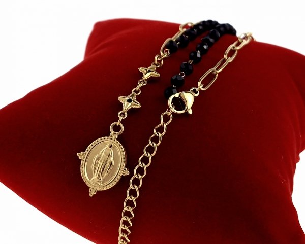 3158 Złoty łańcuszek 45+5cm naszyjnik stal chirurgiczna nierdzewna 316L medalik