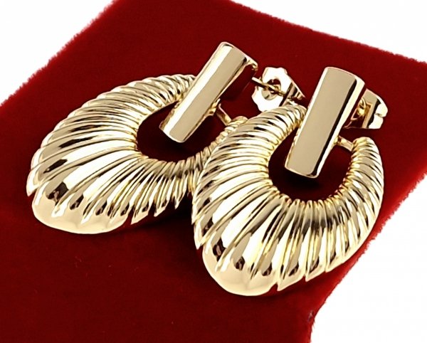 2428 Kolczyki złote pozłacane wiszące 14K Xuping 