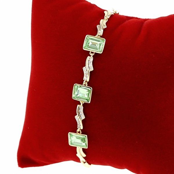 1189 Bransoletka elegancka Austrian Crystal złota cyrkonie 19,5cm pozłacana 14k Xuping 