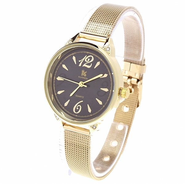 3353 Zegarek damski złoty stal chirurgiczna Kurren elegancki klasyk
