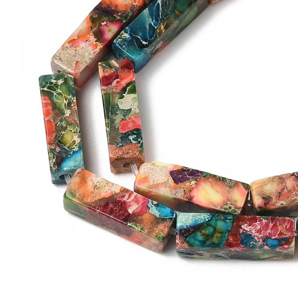 1447 Jaspis cesarski kamień naturalny, kształt sześcianu 13~13,5x4~4,5x4~4,5 mm