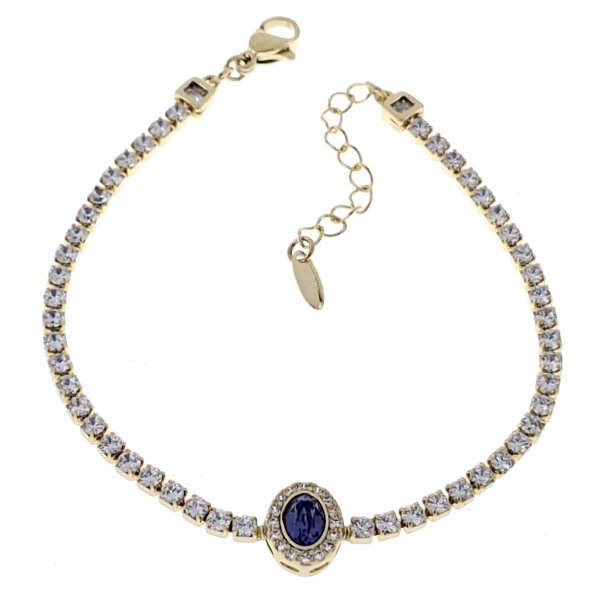 1045 Bransoletka elegancka złota 17+3cm pozłacana 14k Xuping Austrian Crystal