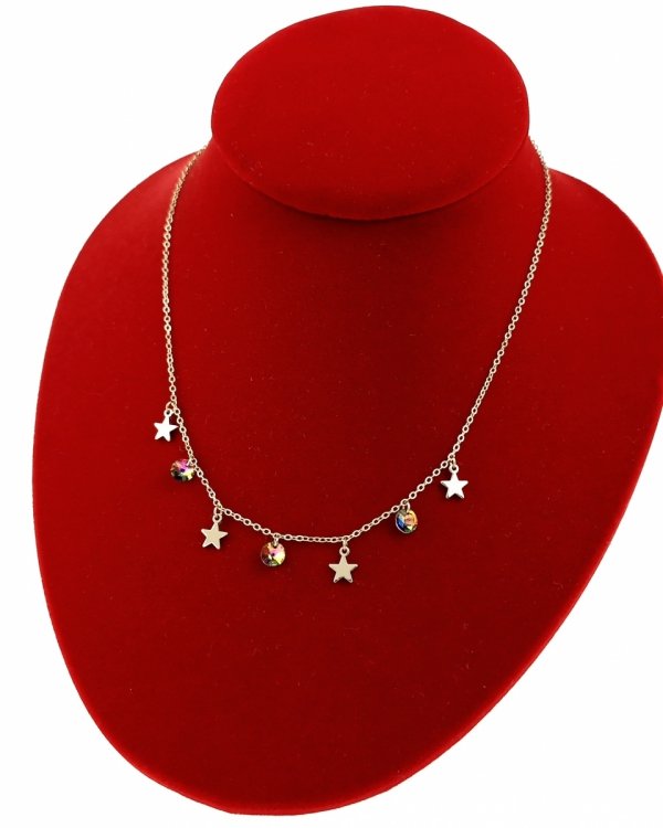 4922 Złoty łańcuszek Austrian Crystal 42+5 naszyjnik pozłacany 14K Xuping gwiazdki