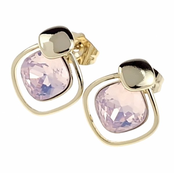 1870 Kolczyki złote Austrian Crystal cyrkonia pozłacane 18k Xuping wtyczki 