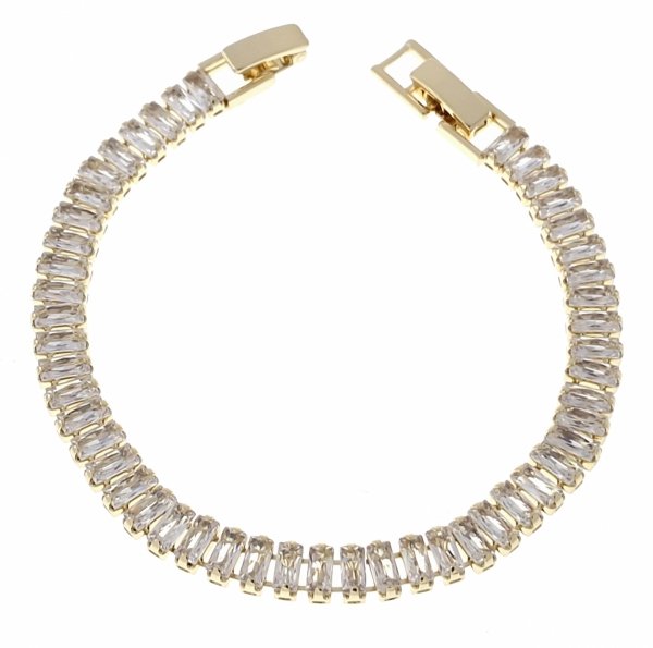 2139 Bransoletka elegancka złota 18,5cm pozłacana 14k cyrkonie