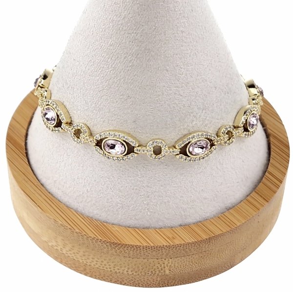 4253 Bransoletka elegancka złota 16+2+2cm pozłacana 14k Xuping cyrkonie