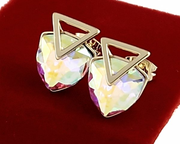 1932h Kolczyki złote pozłacane wtyczki 14K Xuping Austrian Crystal