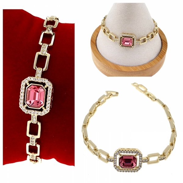 558 Bransoletka elegancka złota 17+2,5cm pozłacana 14k Xuping Austrian Crystal