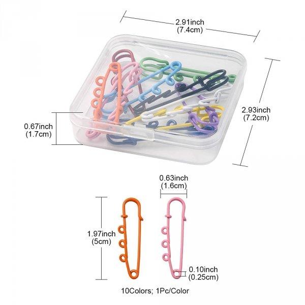 024 Półprodukt do wyrobu biżuterii agrafka 10sztuk mieszane kolory