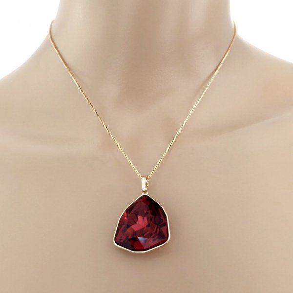 2253 Złoty naszyjnik 45+5cm pozłacany 18k Swaro Austrian Crystal