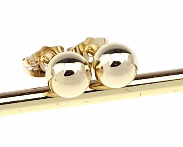 2959 Kolczyki złote pozłacane 14K wtyczki Xuping kulki 8mm