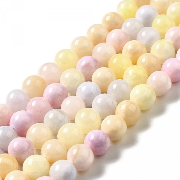 014 Jadeit wielokolorowy okrągły kamień naturalny 8mm pasmo 38cm