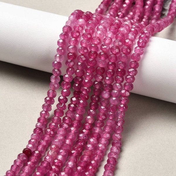 3273 Jadeit fasetowany okrągły kamień naturalny 4mm pasmo 38cm