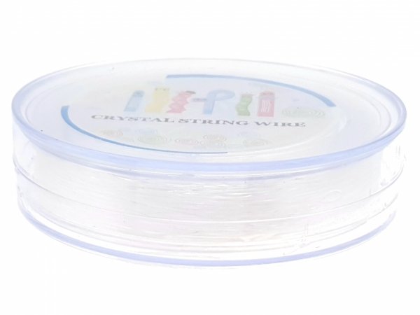 op190 Żyłka gumka jubilerska transparentna nić 0,7mm 60m do wyrobu biżuterii