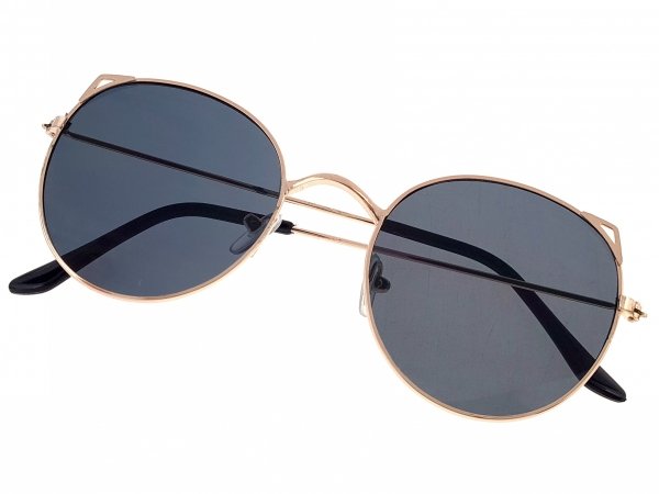 ok25 Damskie okulary przeciwsłoneczne okrągłe ozdobne