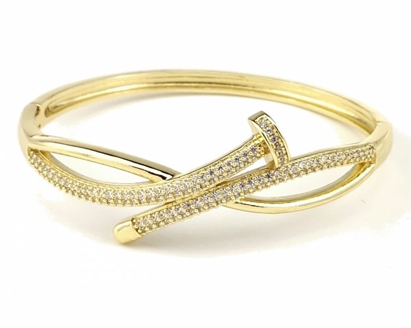1266 Bransoletka złota elegancka 6cm pozłacana 14k bangla Xuping