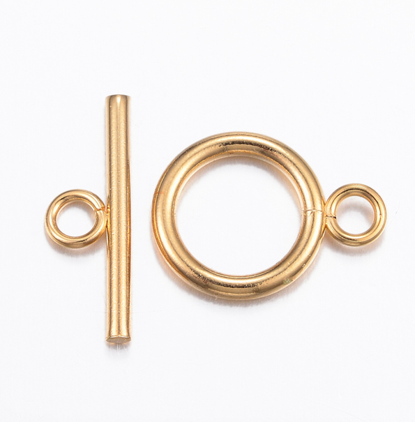 3749 Zapięcia na patyczek ze stali nierdzewnej, pierścień: 18,5 x 13,5 x 2 mm, otwór: 3 mm, pręt: 20 x 7 x 2 mm, otwór: 3 mm