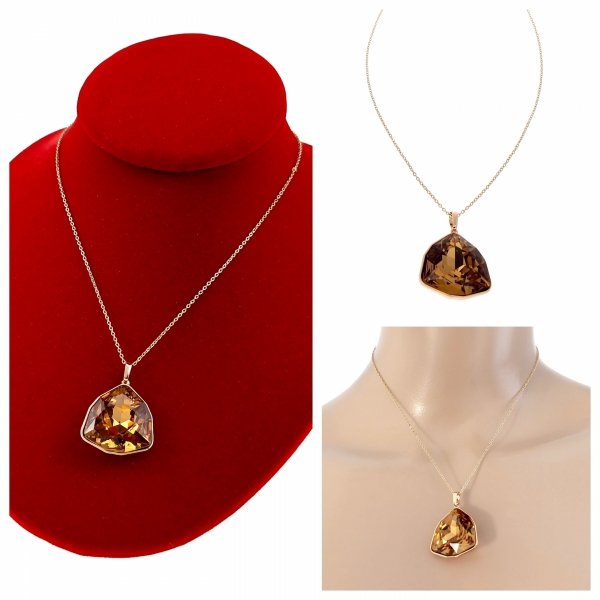 4550 Złoty naszyjnik 45+5cm pozłacany 18k Swaro Austrian Crystal