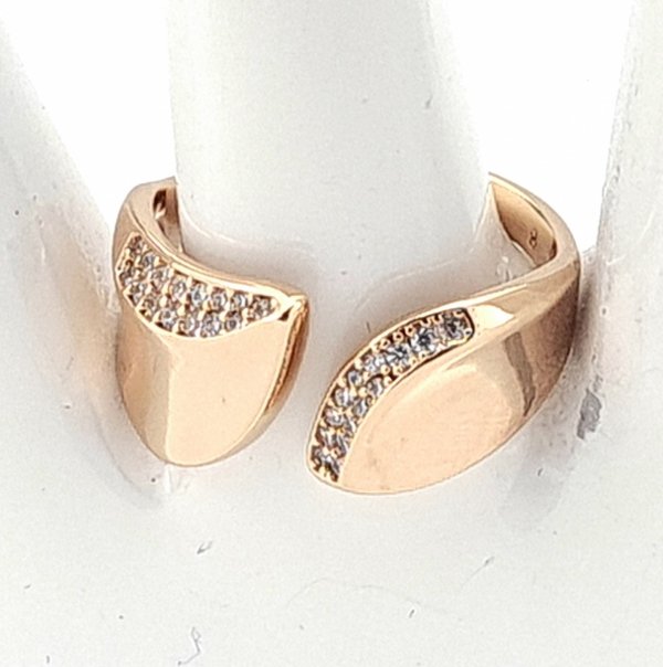 032d Pierścionek 16,60mm złoty zaręczynowy pozłacany 18k Xuping regulowany