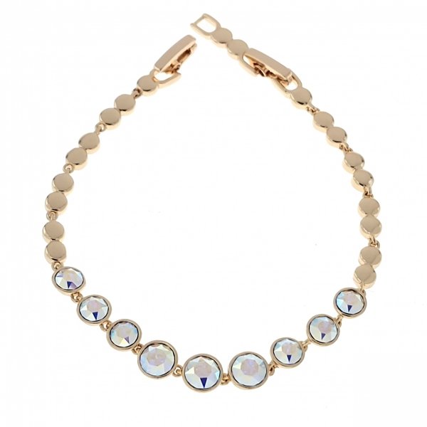 1068 Bransoletka elegancka złota 17+2cm pozłacana 18k cyrkonie Austrian Crystal