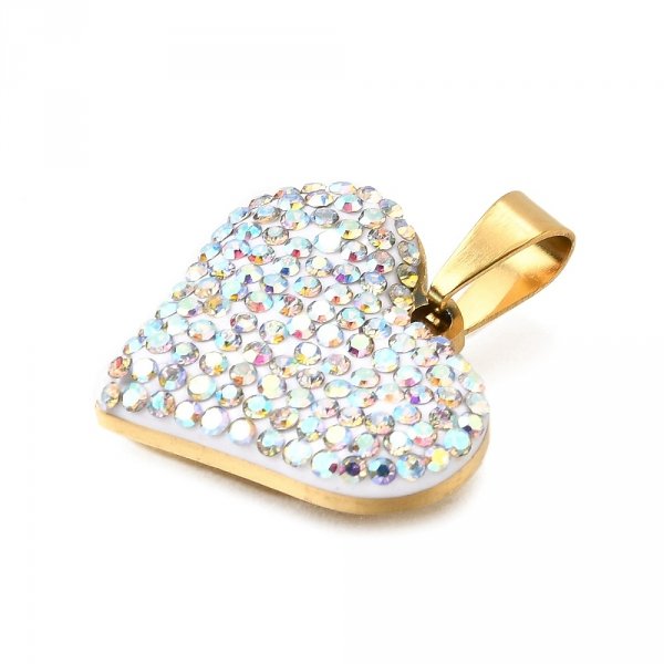 1847g Złota zawieszka błyszcząca stal chirurgiczna nierdzewna serce