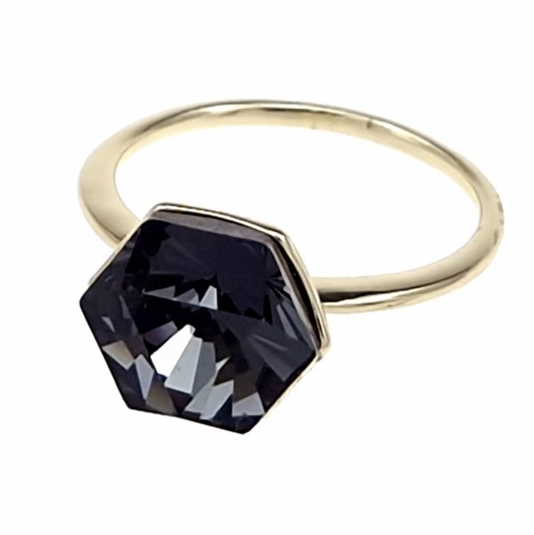 3721g Pierścionek złoty pozłacany 14k cyrkonie Austrian Crystal