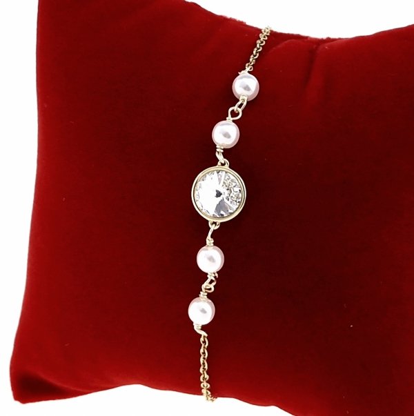 4079 Bransoletka elegancka złota 17,5+5cm pozłacana 14k Xuping Austrian Crystal