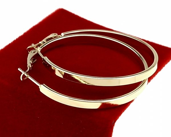 0242 Kolczyki złote pozłacane wiszące 14K Xuping koła 4cm