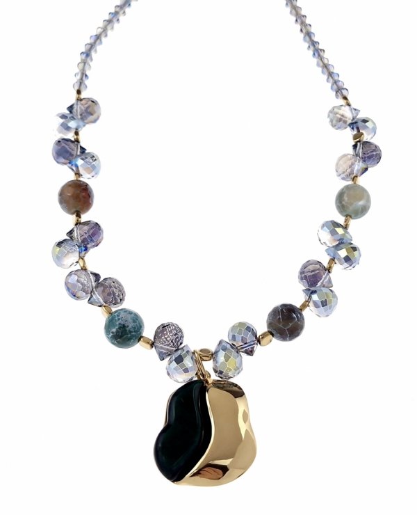 519 Złoty łańcuszek naszyjnik 46+5 stal chirurgiczna 316L