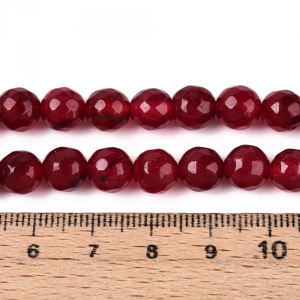 sz240 Jadeit kamień naturalny fasetowany 8mm pasmo 38cm