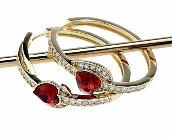 650 Kolczyki złote pozłacane Austrian Crystal wiszące 14K cyrkonie Xuping 