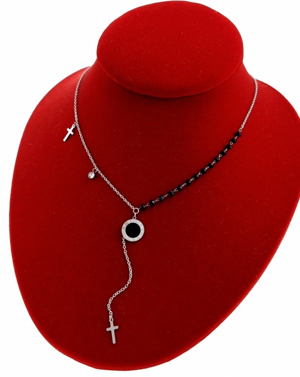 520a Srebrny łańcuszek 46+5 naszyjnik stal chirurgiczna nierdzewna 316L 