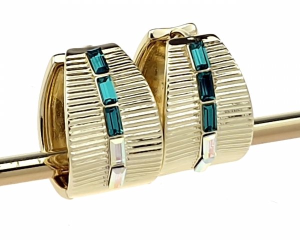 391 Kolczyki złote pozłacane wiszące 14K Xuping cyrkonie 