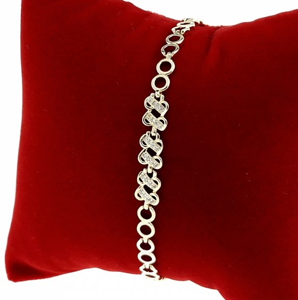 4542 Bransoletka elegancka złota 17,5+2cm pozłacana 14k Xuping cyrkonie